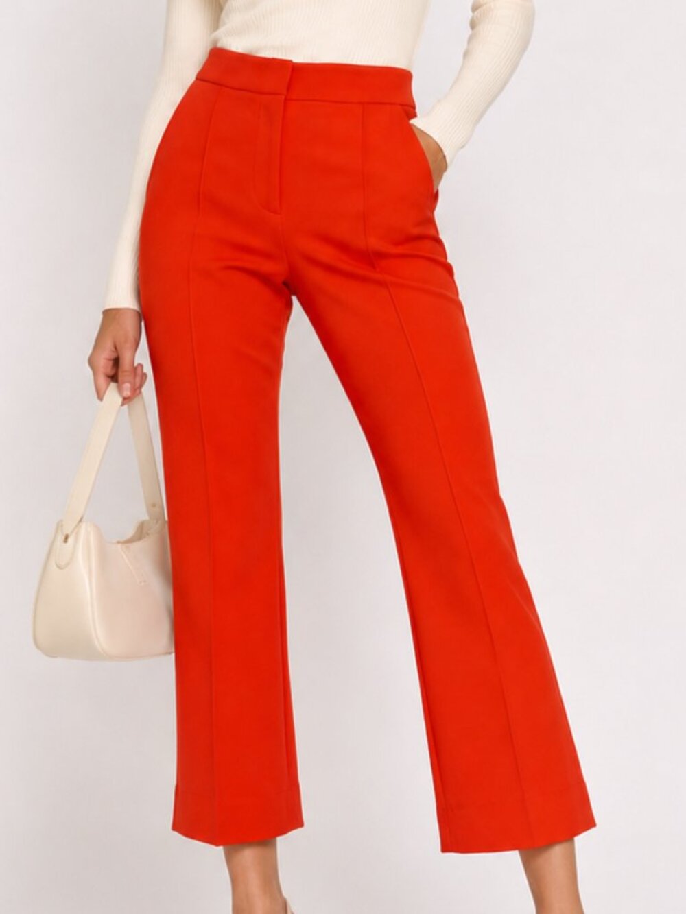 VERONICA BEARD Tani Ankle Flare Trouser Pants Orange Flame Sz 0 NWT